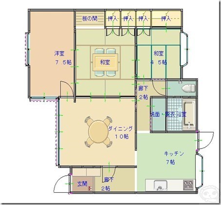 八本松戸建て間取り図